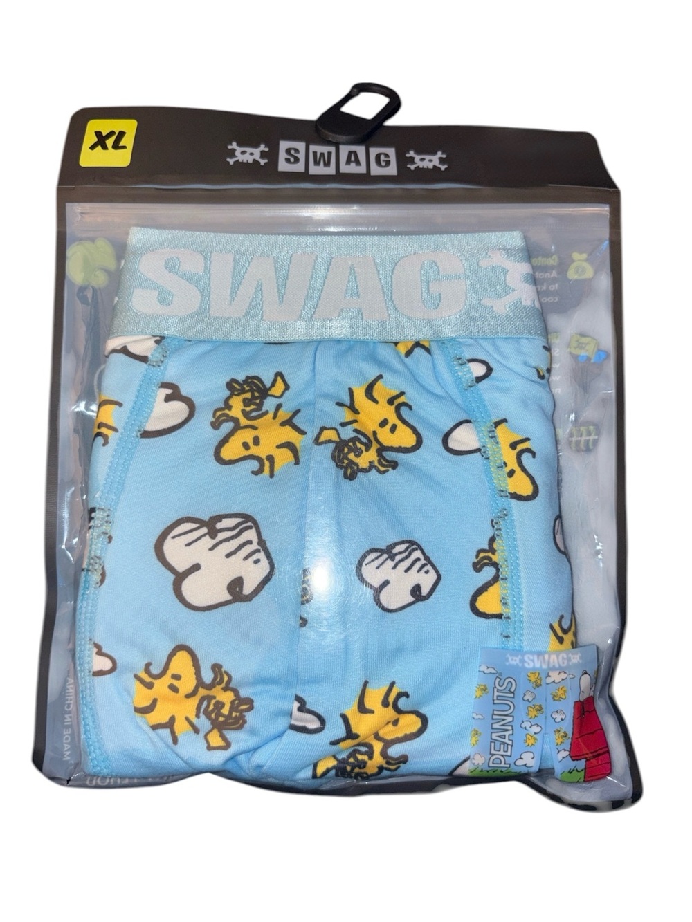 SWAG Men's Light Blue Peanuts Woodstock Boxer Briefs